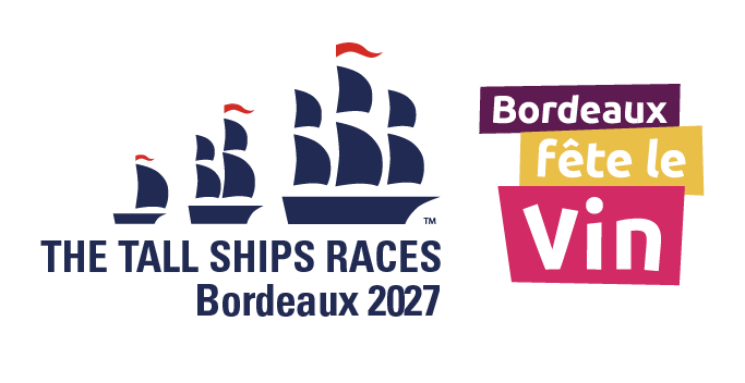 Logo The Tall Ships Races 2027 - Bordeaux 2027 - Organised by Sail Training International - Bordeaux Fête le Vin